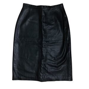 Vintage North Beach Black Leather Skirt 9/10 Small